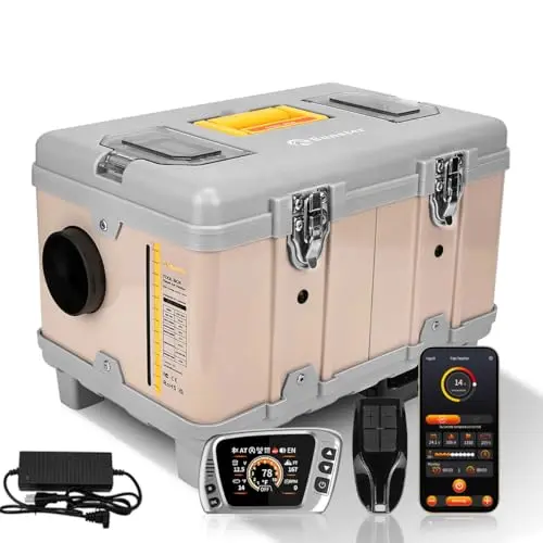 Sunster 8KW diesel heater with Bluetooth connectivity and toolbox design