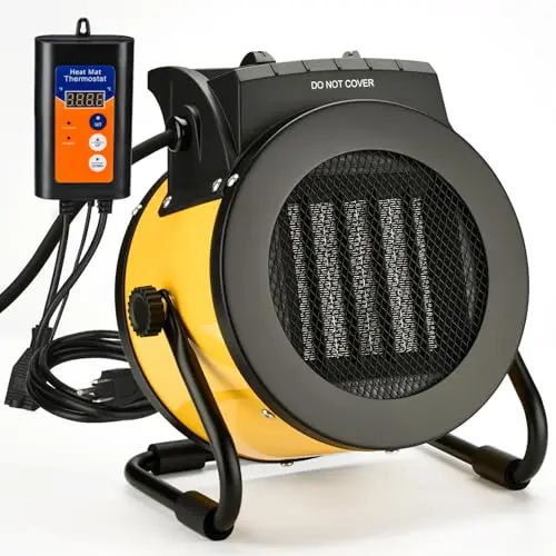 LHUKSGF greenhouse heater with PTC ceramic heating and digital display