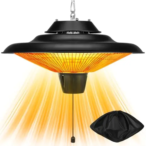 Glooglitter ceiling-mounted heater with adjustable chain