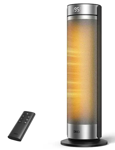 Dreo 23-inch silver tower heater for large rooms