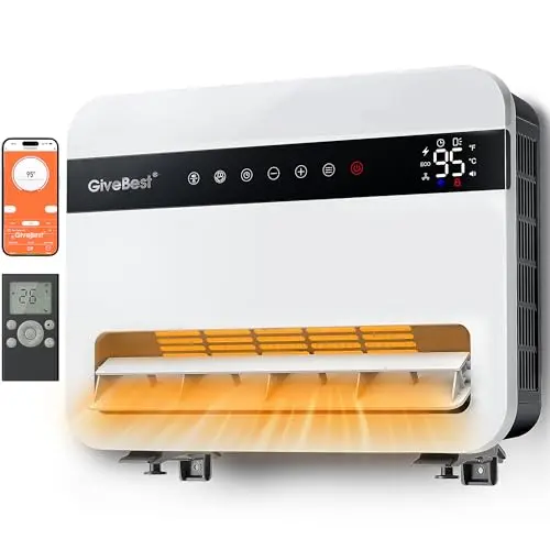 GiveBest wall heater with wide oscillation and digital display