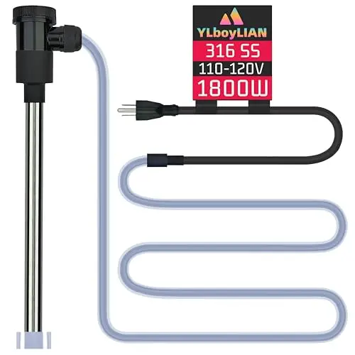 YLBOYLIAN immersion water heater with WiFi app control and stainless steel construction