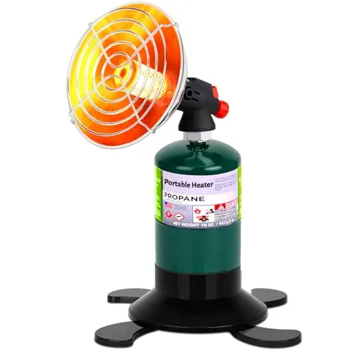 GasCalorix portable propane heater with high heat output in black color