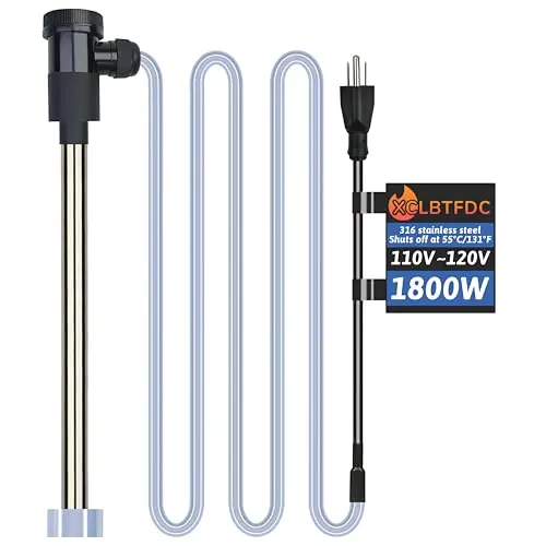 XCLBTFDC black immersion water heater with Wi-Fi timer and advanced controls