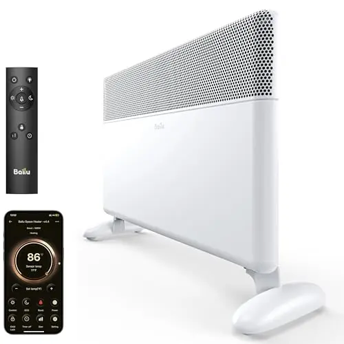 Ballu white convection panel heater with WiFi app control