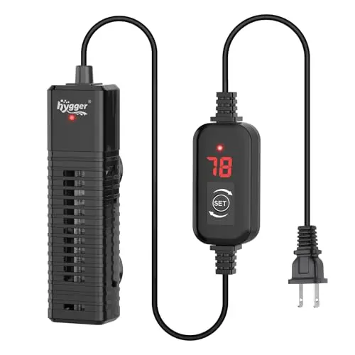 Hygger nano submersible aquarium heater with digital display and external controller