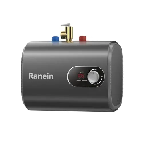 Ranein 2.5-gallon electric mini-tank water heater in gray with floor or under-sink mounting