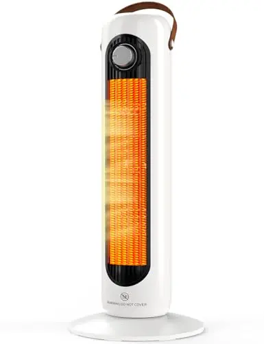 HETRAROOT white tower heater with multiple heat settings and oscillation